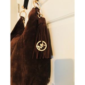 NWT Authentic Michael Kors Brown Suede Handbag
